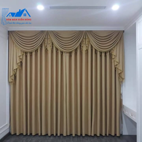 Mẫu Rèm Cổ Điển Xám Nâu - Vàng