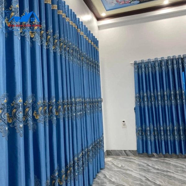 Rèm Hoa Xanh Da Trời Phong Thủy