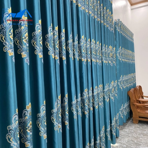 Rèm Hoa Xanh Da Trời Phong Thủy